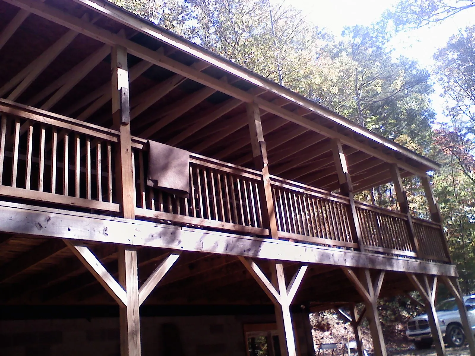 Timber framing under a new elevated porch and deck — Roof Leak Repair in Saxton by Roofing Brothers